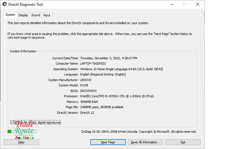 LENOVO IDEAPAD S145 81W8 LAPTOP CORE i5 1035G1 10th Gen @ 1.0GHZ  NOTEBOOK