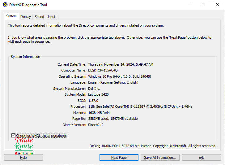 Dell Latitude 3420 FHD 14inch LAPTOP | Intel Core i5 1135G7 11th Gen | 16GB RAM 256GB SSD + 1TB HDD