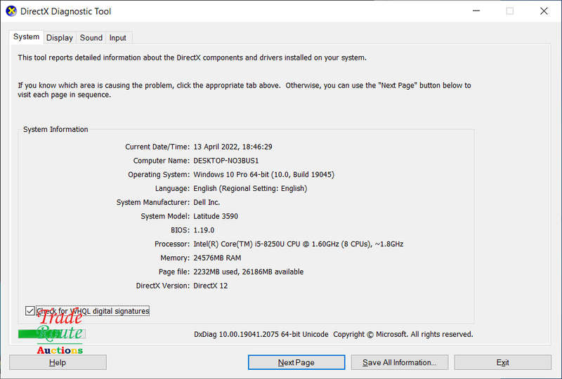 Dell Latitude 3590 Core i5 8th Gen 15.6 Inch Full HD Laptop 24GB RAM / 256GB SSD [Faulty Battery]