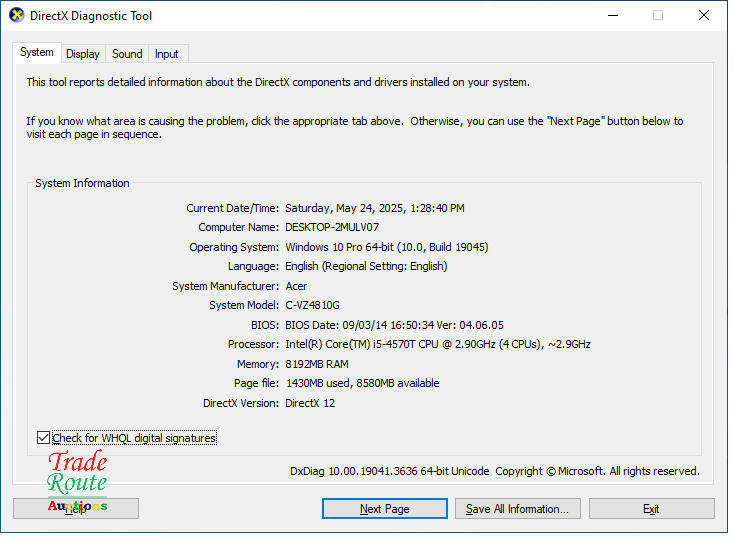 Acer Veriton VZ4810G Core i5 All in One PC