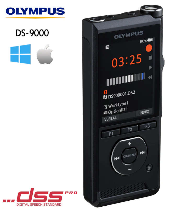 Olympus DS-9000 Professional Digital Voice Recorder - Handheld Voice Dictation Recorder
