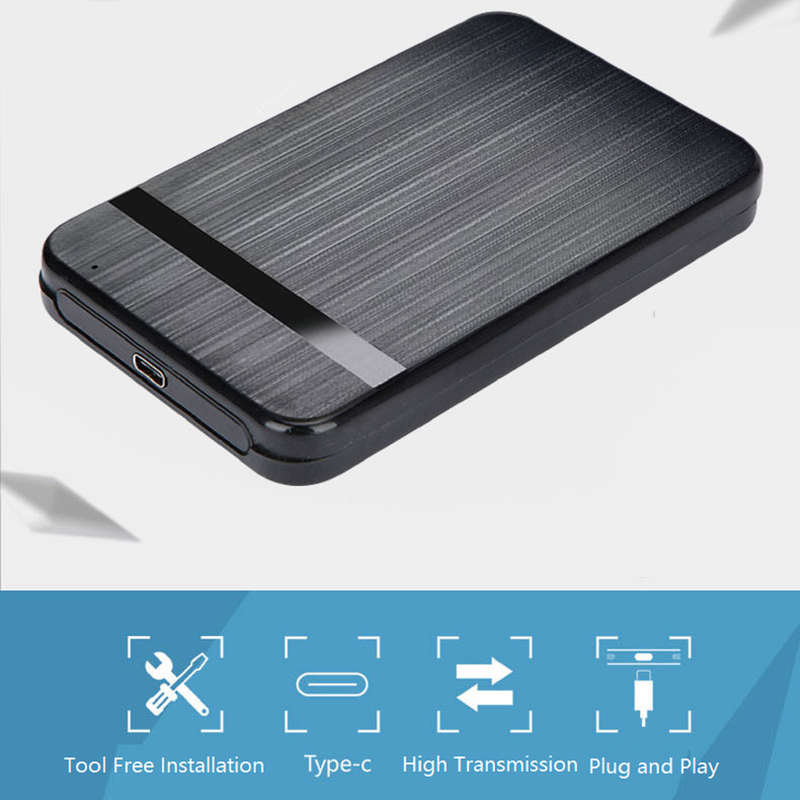 USB-C 3.1 Enclosure 2.5 Inch SATA HDD SSD External Case