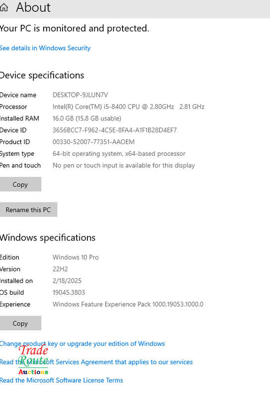 HP Desktop Pro G2 MT PC  | Core i5 8400 8th Gen 2.8GHz | 16GB RAM | 180GB SSD