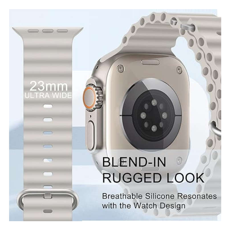 ocean Band Compatiable with Apple Watch  (Cream)
