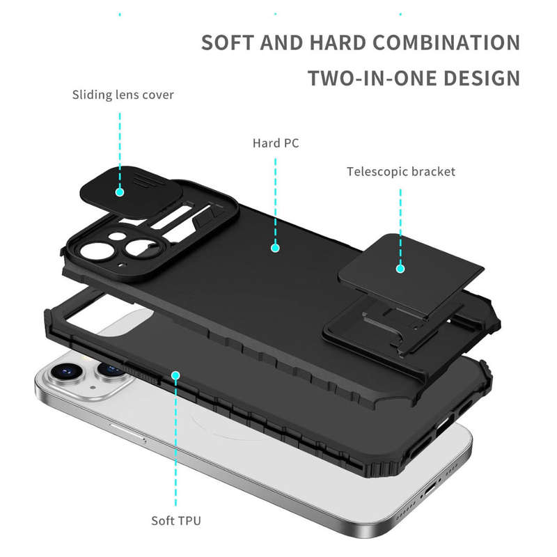 Iphone 13 pro maxCase with Slide Camera Cover, Armour Silicone TPU