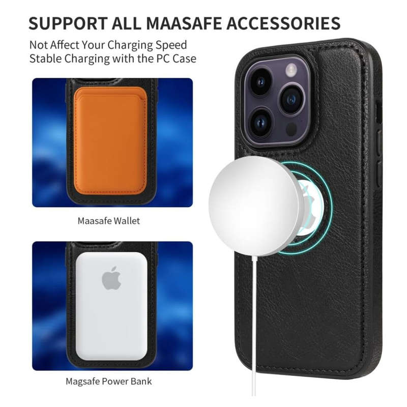 Case for iPhone 14 pro max Cover 6.7" PU Leather Case [RFID Blocking] Card Slots[Shockproof TPU] Kic