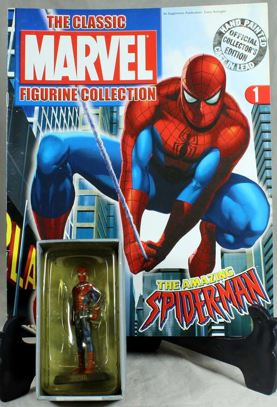 Marvel comics - lead, hand painted figurine with book - Spider-man #1