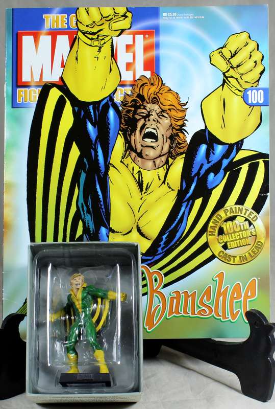 Marvel comics - lead, hand painted figurine with book - Banshee #100