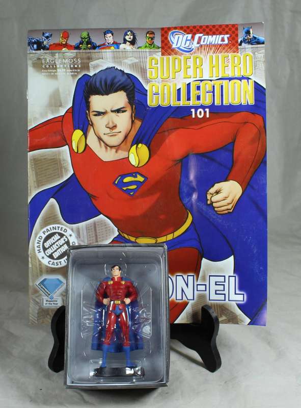 DC comics Super Hero - lead, hand painted figurine with book - Mon-El #101