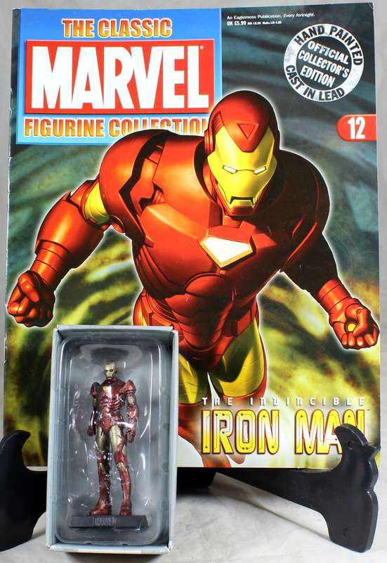 Marvel comics - lead, hand painted figurine with book - Iron Man #12