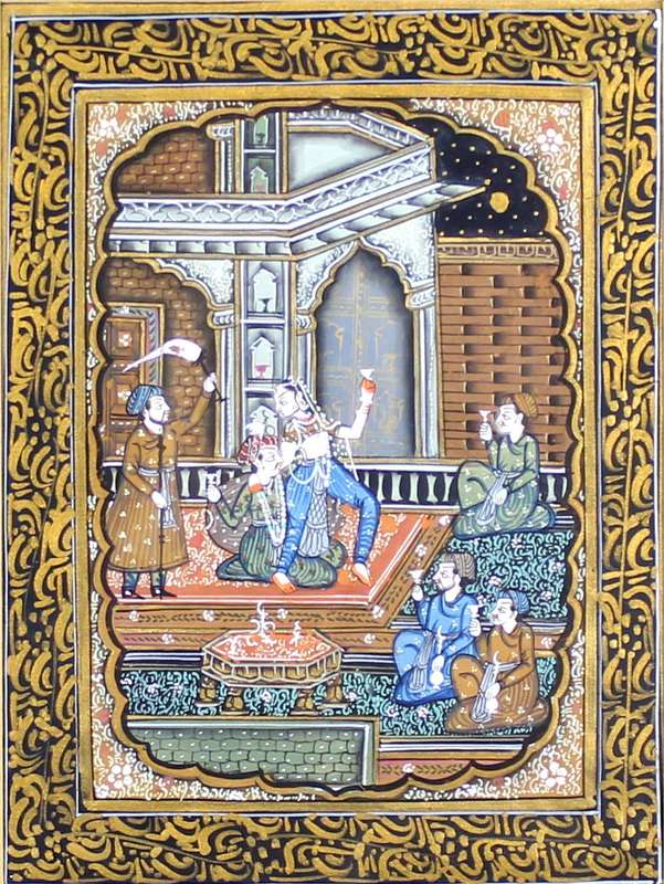 Indo-Persian court drinking scene