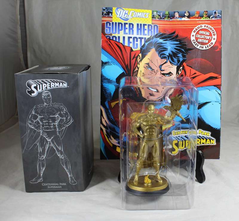 DC comics Super Hero special - lead, hand painted figurine and book - Centennial Park Superman
