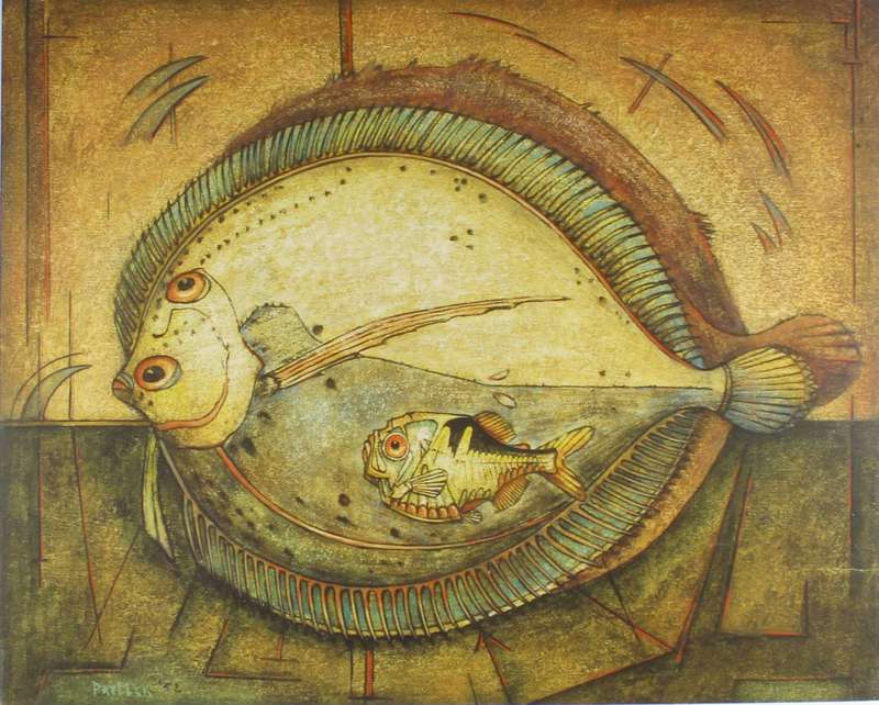 Alexis Preller - Abstract fish print
