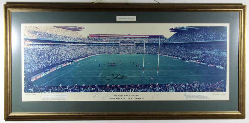 Signed 1995 Rugby World Cup poster