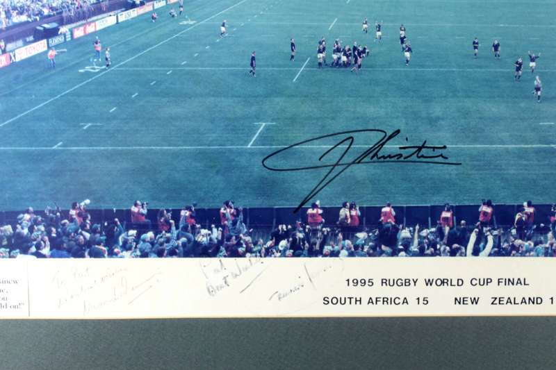 Signed 1995 Rugby World Cup poster