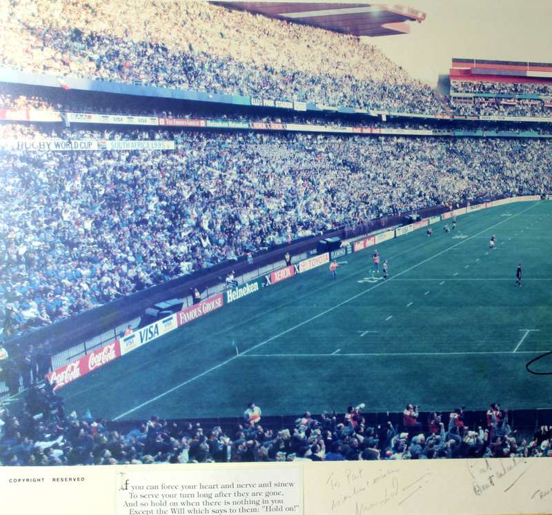 Signed 1995 Rugby World Cup poster