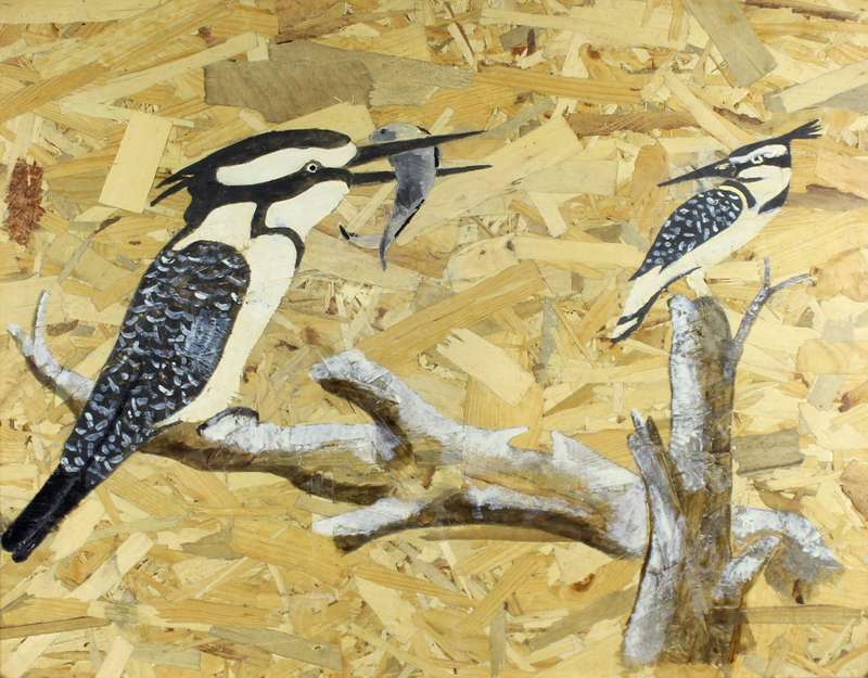 JJ Coetzee - Woodwork birds catching fish
