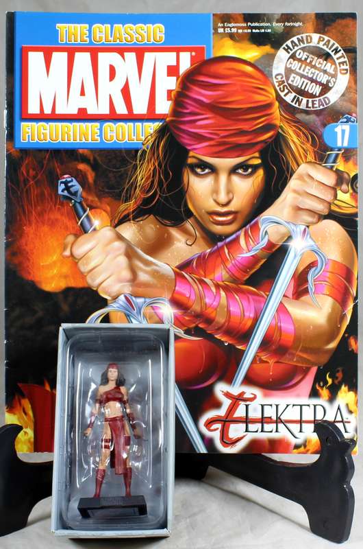 Marvel comics - lead, hand painted figurine with book - Elektra #17