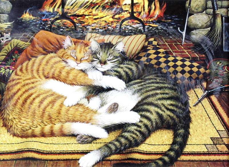 Print of 2 cats sleeping