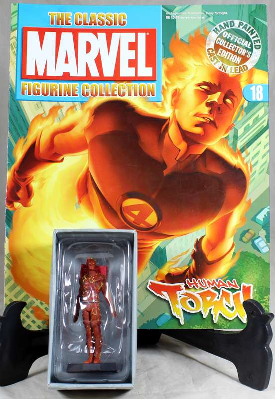 Marvel comics - lead, hand painted figurine with book - The Human Torch #18