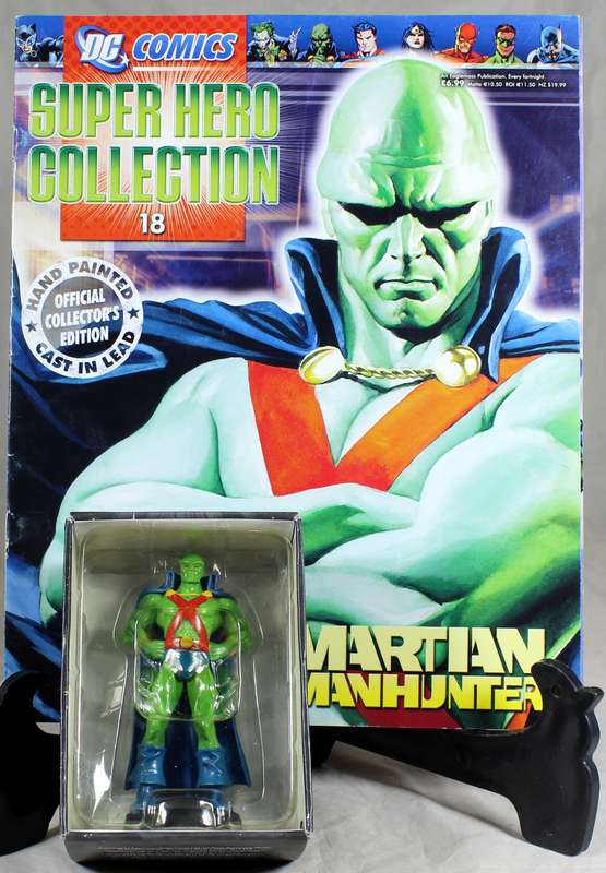 DC comics - lead, hand painted figurine with book - Martian Manhunter #18