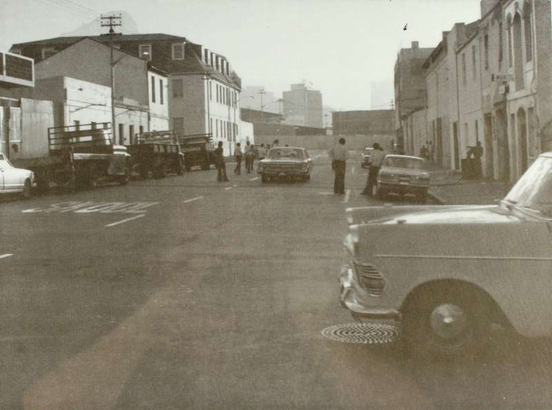 District 6, 1970 - Selkirk Street with banana wholesalers stores