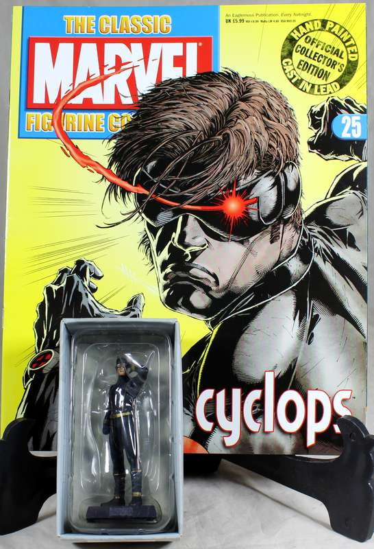 Marvel comics - lead, hand painted figurine with book - Cyclops #25