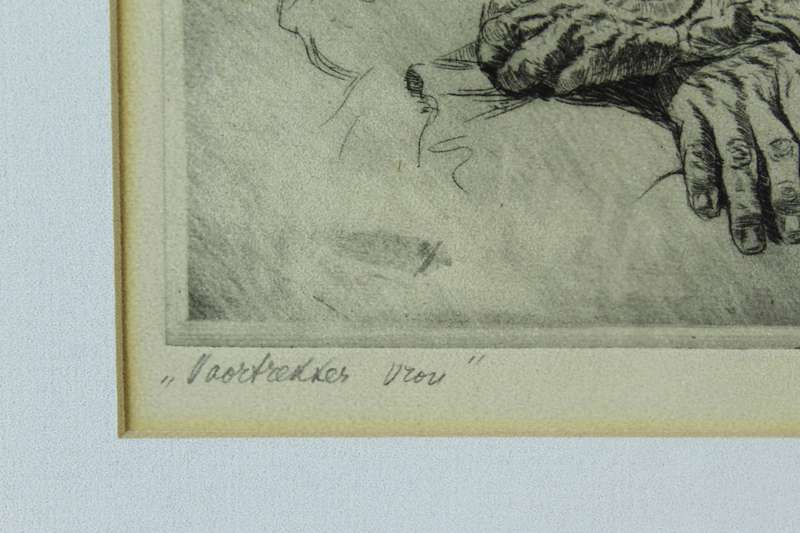 Victor Ivanoff - Voortrekker vrou etching