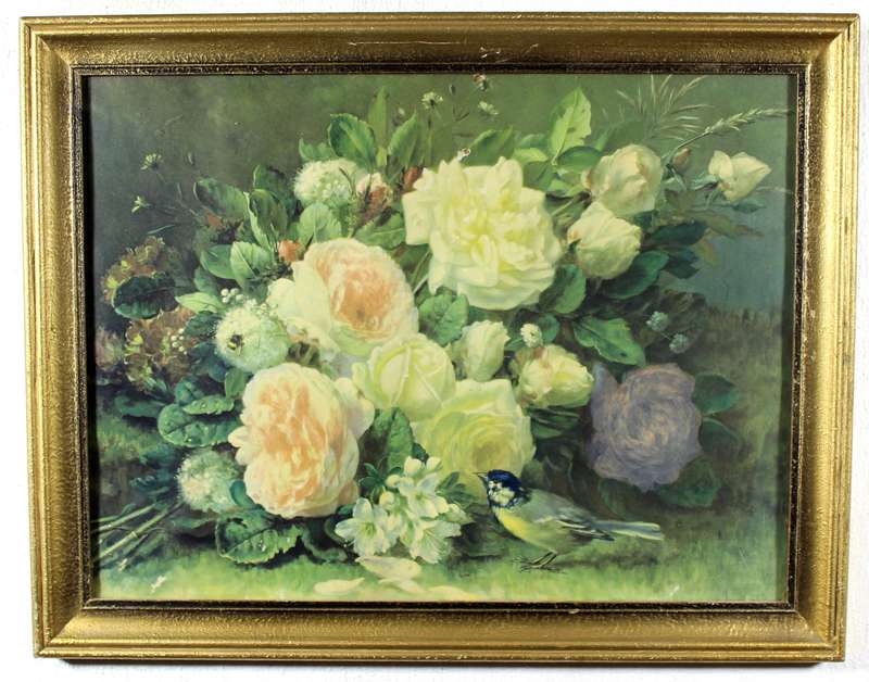 Bird with flowers print