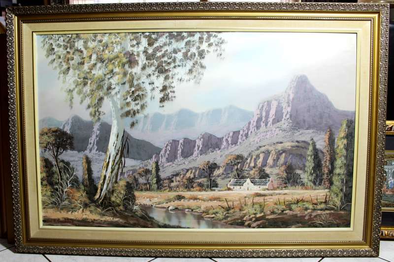WP Grobler - Farmhouse at the foot of the mountains