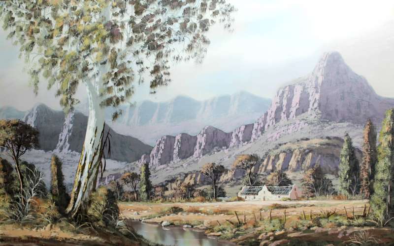 WP Grobler - Farmhouse at the foot of the mountains