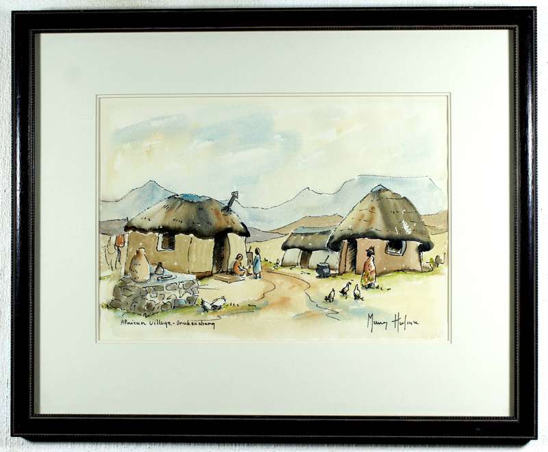 Mary Hulme - African village Drakenberg