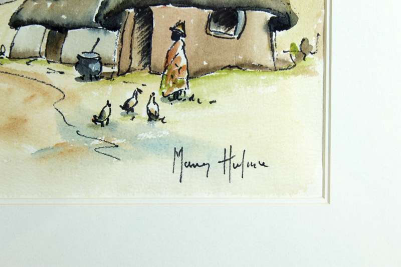 Mary Hulme - African village Drakenberg