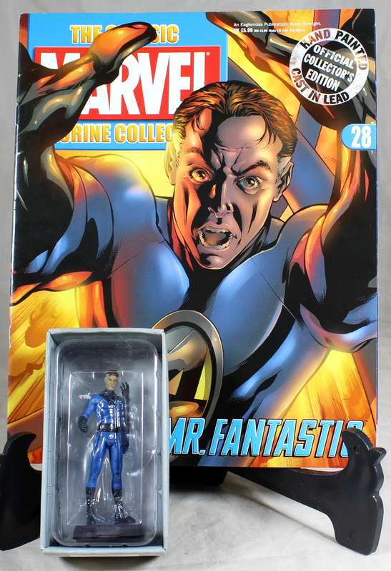 Marvel comics - lead, hand painted figurine with book - Mister Fantastic #28