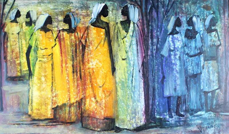 Jan Dingemans - Ladies on the street at night