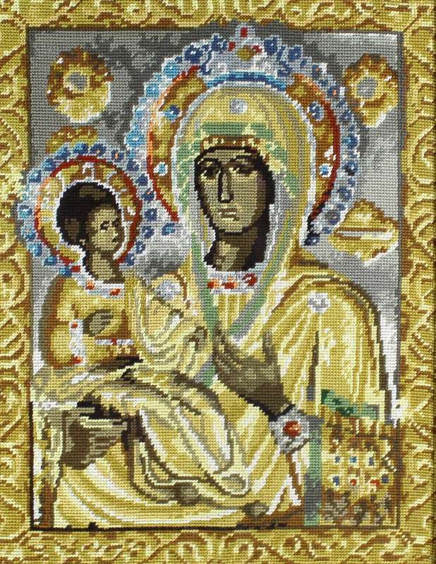 Virgin Mary and child tapestry