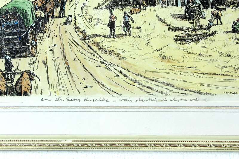 WH Coetzer - Nagmaal Middelburg Transvaal 1935 etching