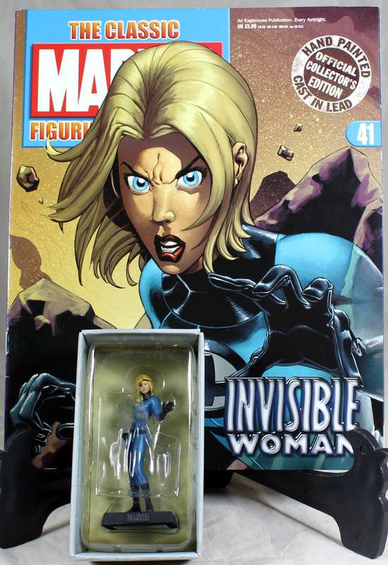 Marvel comics - lead, hand painted figurine with book - Invisible Woman #41