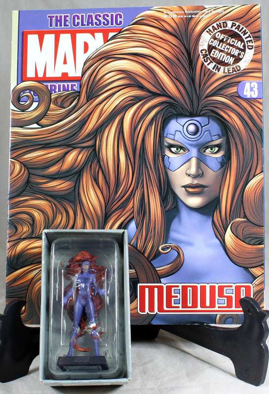 Marvel comics - lead, hand painted figurine with book - Medusa #43