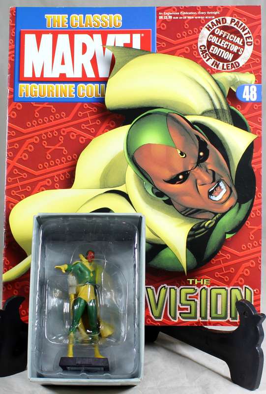Marvel comics - lead, hand painted figurine with book - The Vision #48