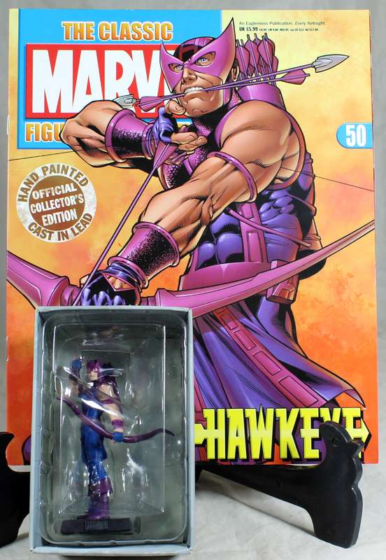 Marvel comics - lead, hand painted figurine with book - Hawkeye #50