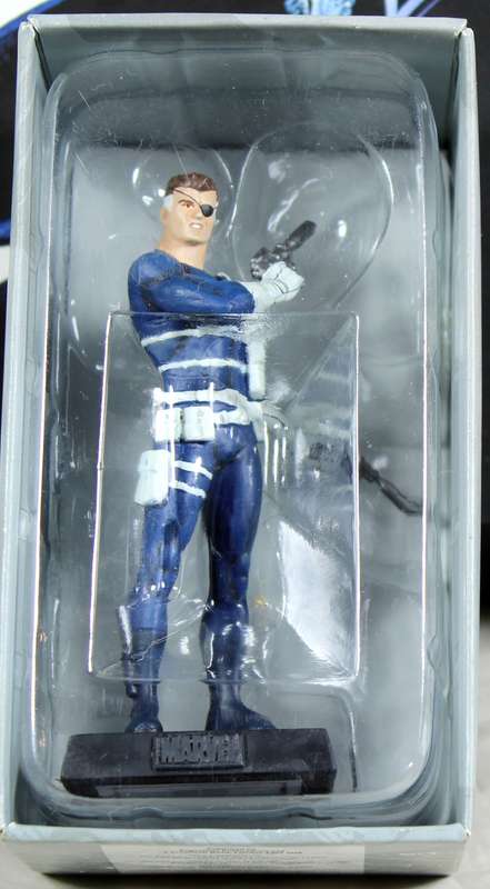 Marvel comics - lead, hand painted figurine with book - Nick Fury #51