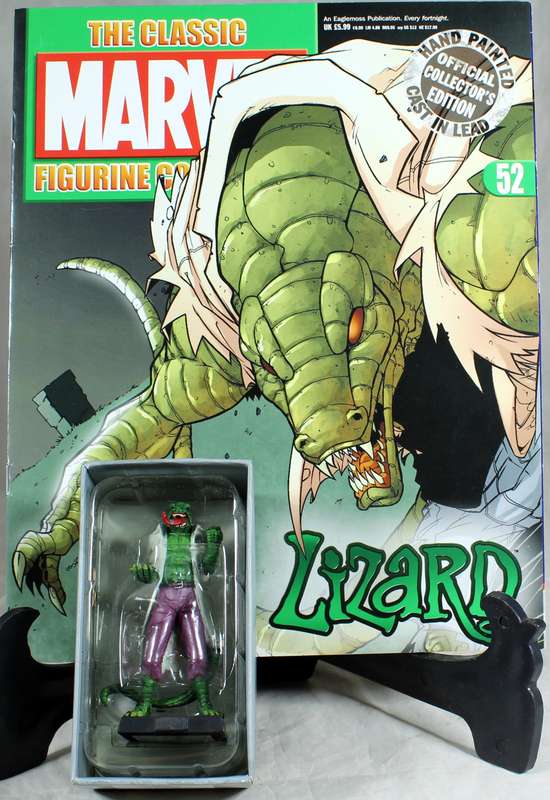 Marvel comics - lead, hand painted figurine with book - The Lizard #52