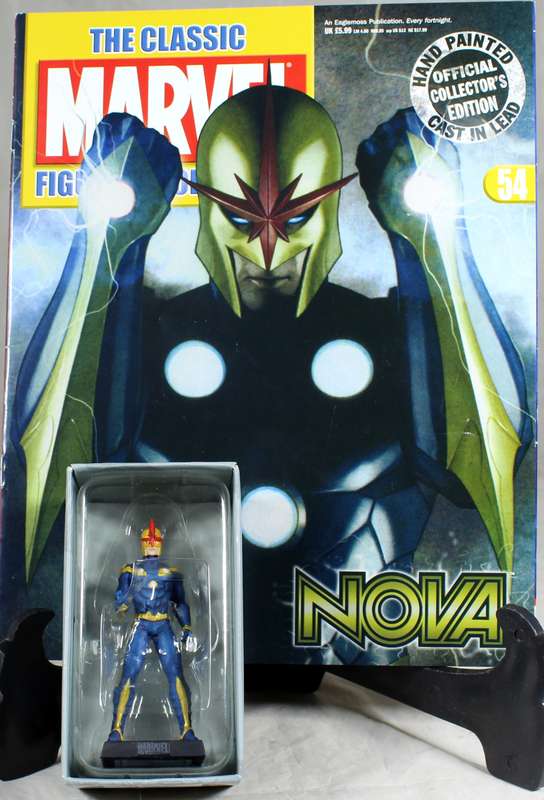 Marvel comics - lead, hand painted figurine with book - Nova #54
