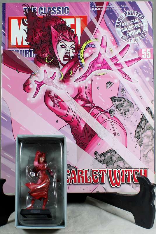 Marvel comics - lead, hand painted figurine with book - Scarlet Witch #55