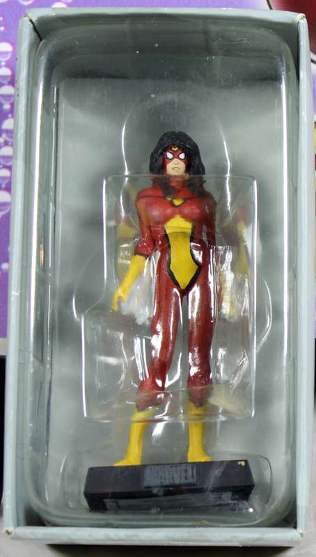 Marvel comics - lead, hand painted figurine with book - Spider-Woman (Jessica Drew) #61