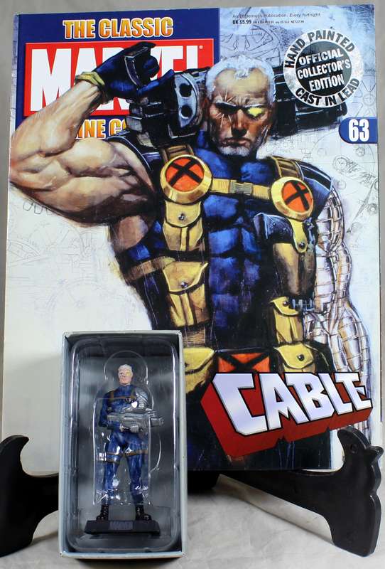 Marvel comics - lead, hand painted figurine with book - Cable #63