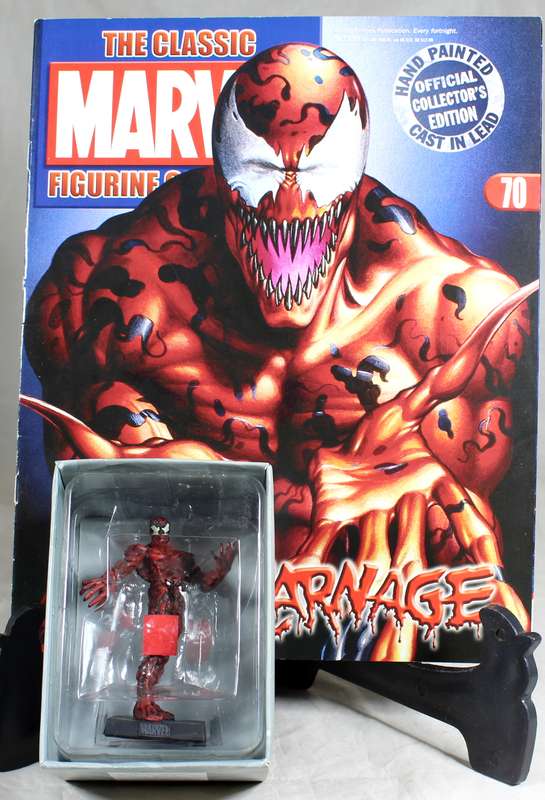 Marvel comics - lead, hand painted figurine with book - Carnage #70
