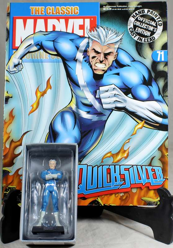 Marvel comics - lead, hand painted figurine with book - Quicksilver #71