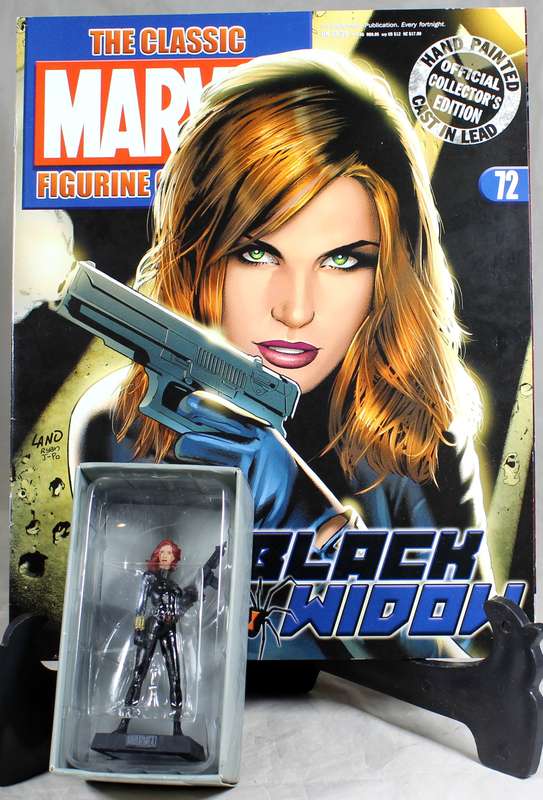 Marvel comics - lead, hand painted figurine with book - Black Widow #72